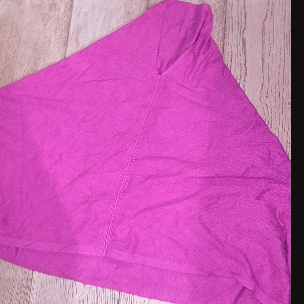 cashmere & wool handmade in Nepal bright pink Poncho pashmina - Picture 6 of 7